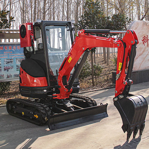 digging with mini excavator