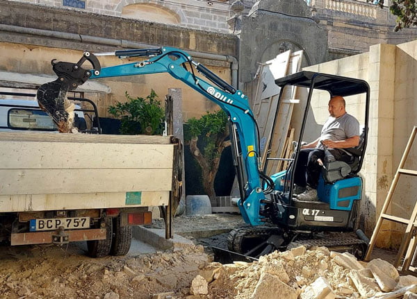 mini excavator rake