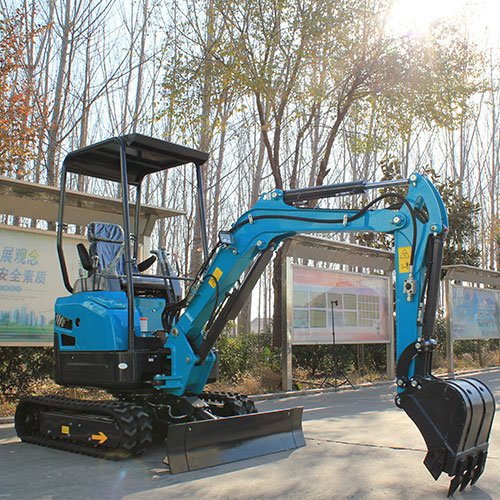 digging with mini excavator