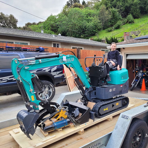 operating a mini excavator