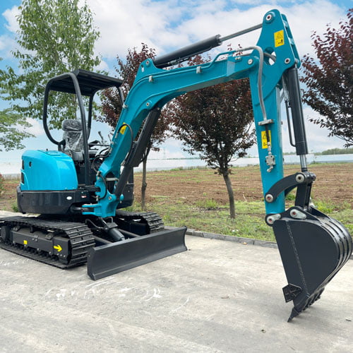 digging with mini excavator